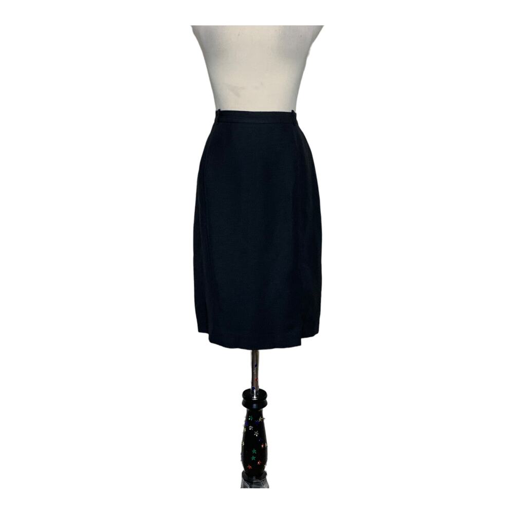 Ann Taylor vintage black  front side slit pencil skirt size 6